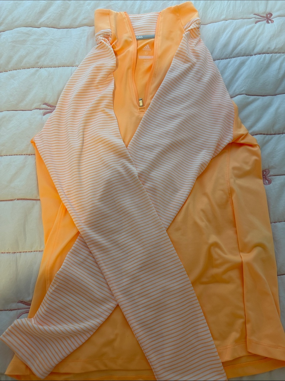 adidas Peach Golf Quarter-Zip Pullover